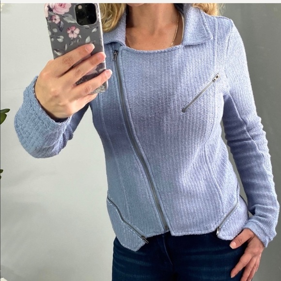 Love in a mist - Blue Terry Moto Jacket - Picture 9 of 11